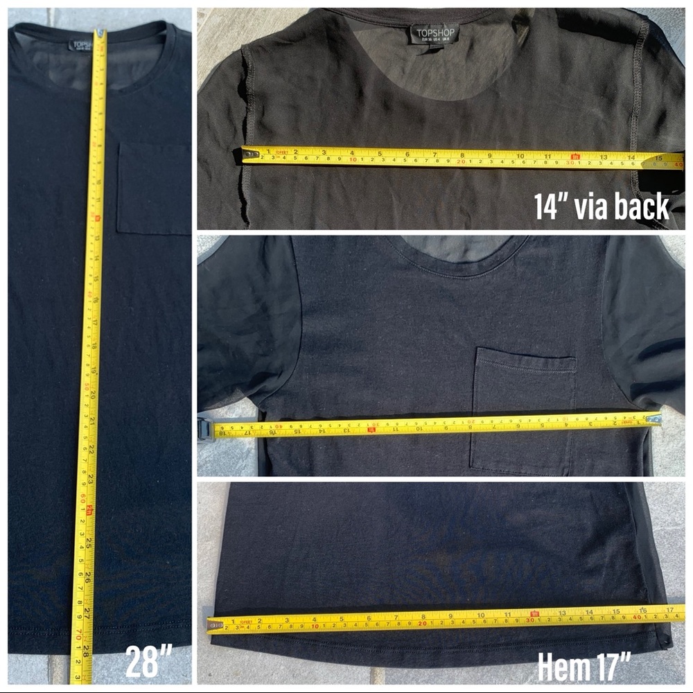 TopShop Sheer Transparent Back Basic Slim T-Shirt - Picture 4 of 16